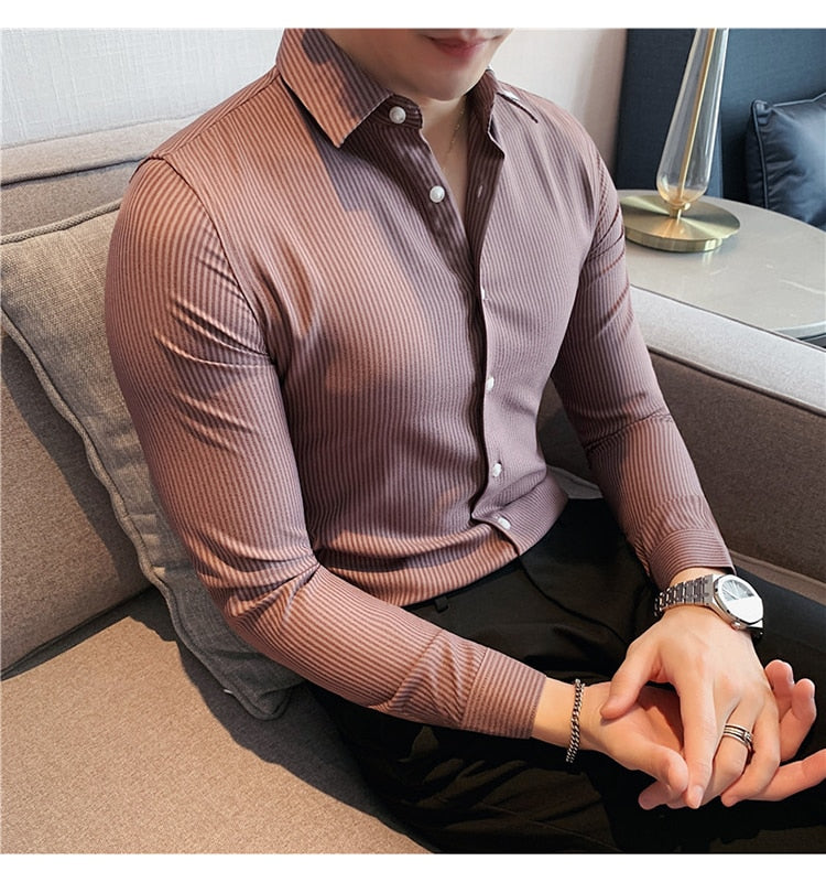 Camisa Social Masculina Slim Fit Modern Fashion