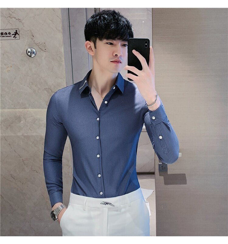 Camisa Social Masculina Slim Fit Modern Fashion