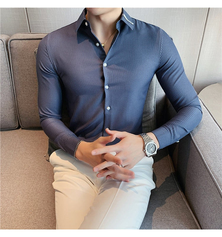 Camisa Social Masculina Slim Fit Modern Fashion