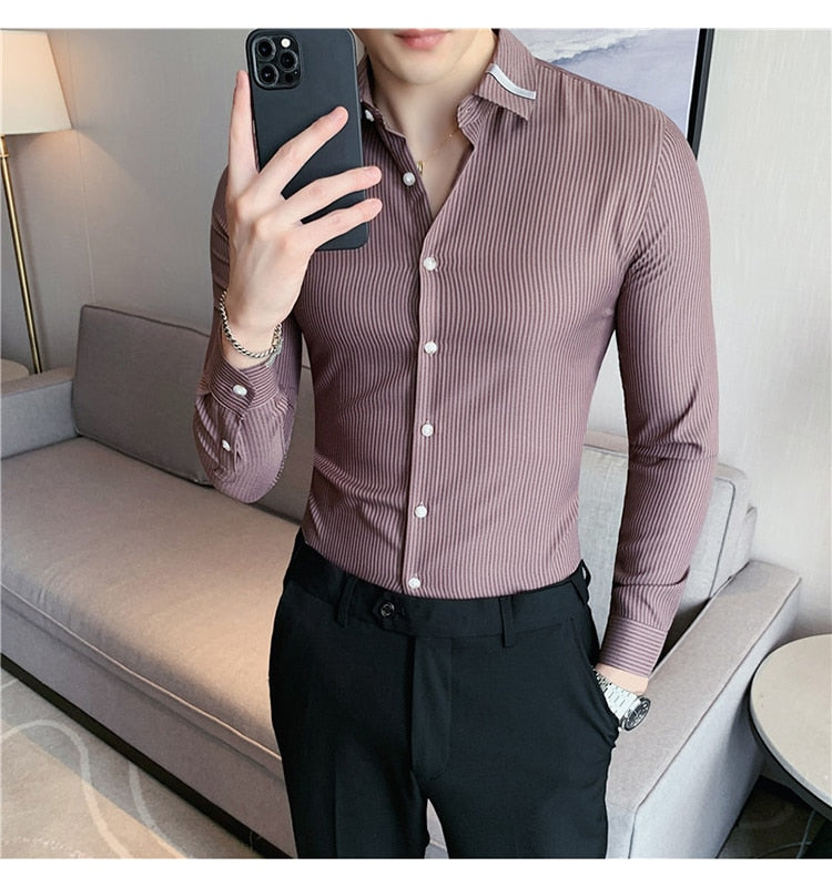 Camisa Social Masculina Slim Fit Modern Fashion