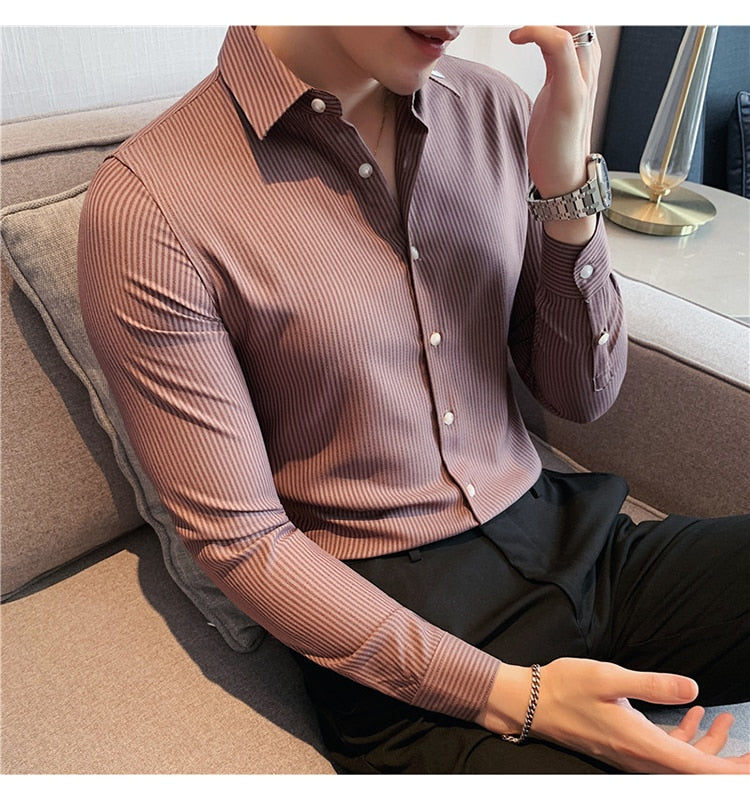 Camisa Social Masculina Slim Fit Modern Fashion