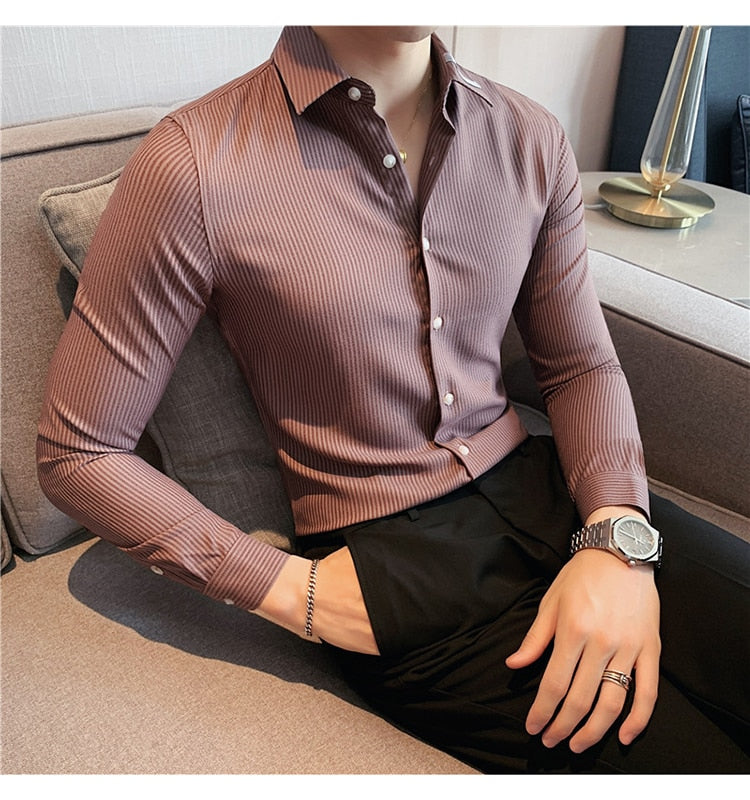 Camisa Social Masculina Slim Fit Modern Fashion