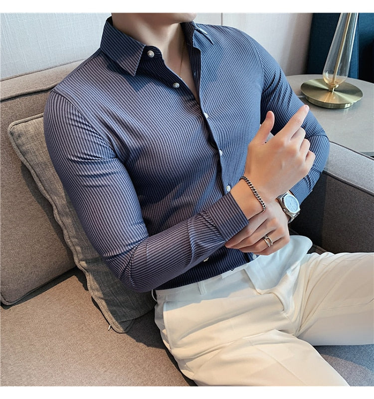 Camisa Social Masculina Slim Fit Modern Fashion