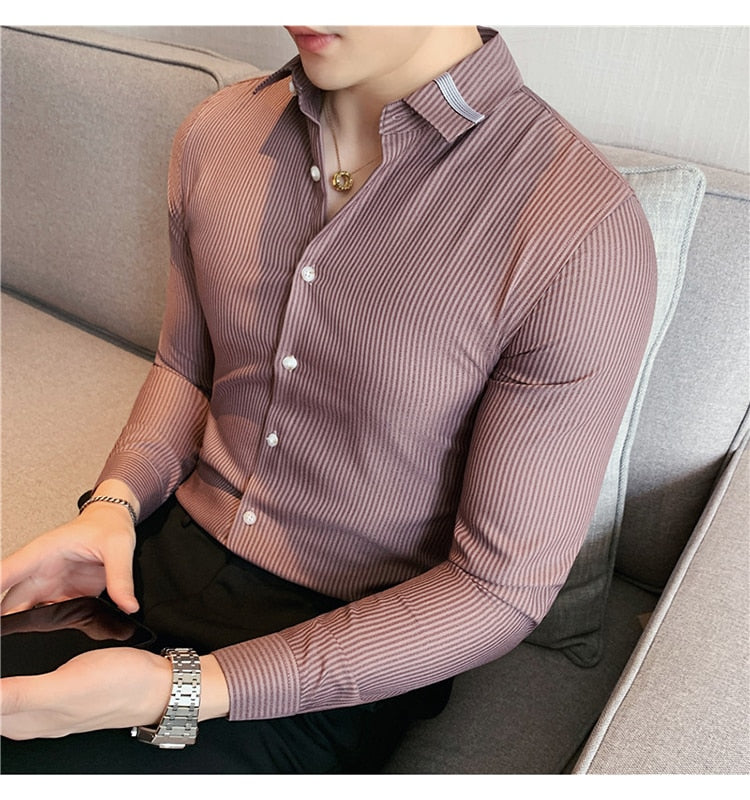 Camisa Social Masculina Slim Fit Modern Fashion