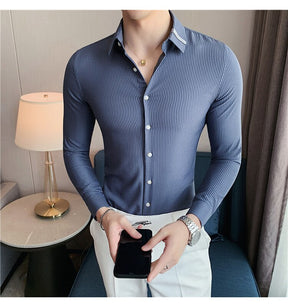 Camisa Social Masculina Slim Fit Modern Fashion