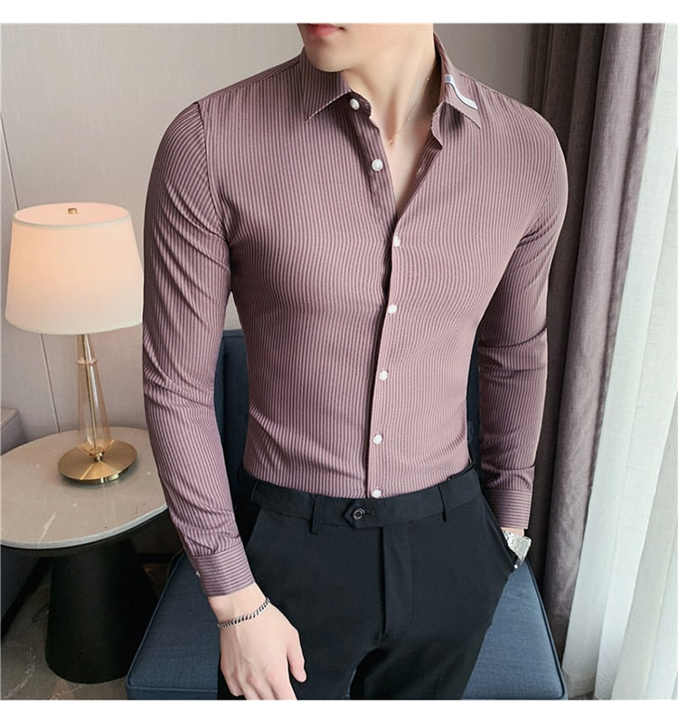 Camisa Social Masculina Slim Fit Modern Fashion