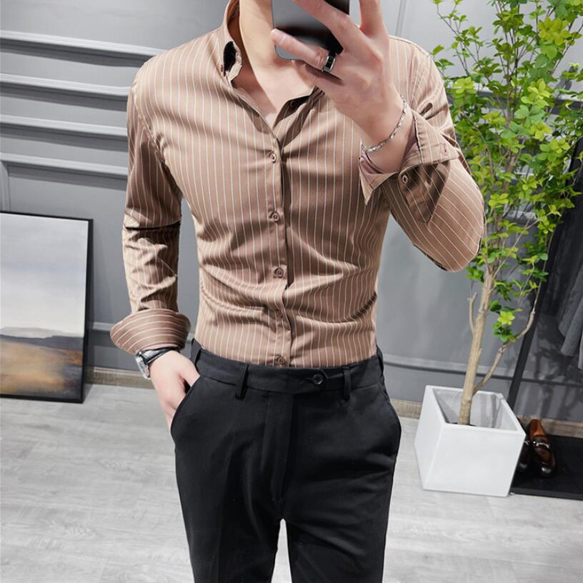 Camisa Social Masculina Slim Fit Social em Listras