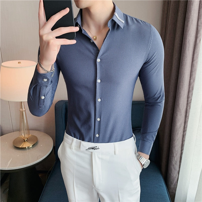 Camisa Social Masculina Slim Fit Modern Fashion